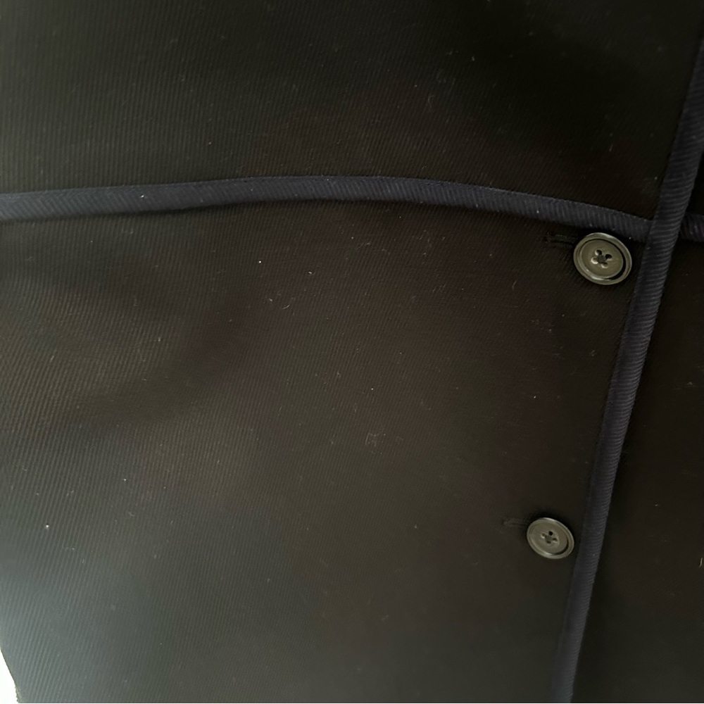 J Crew Tipped Twill Jacket in Black Navy Size 6 - Picture 5 of 7